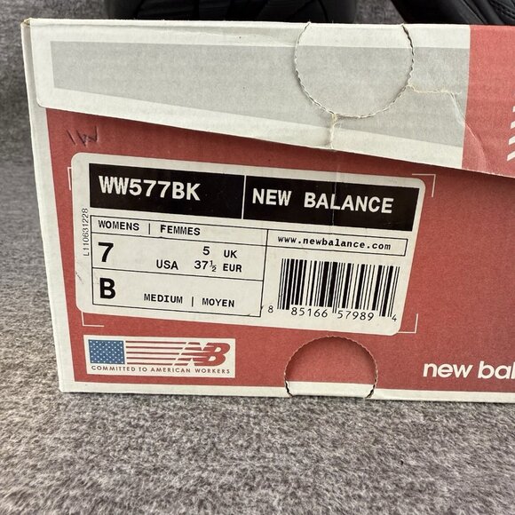 ✅New Balance 577 Walking Shoes Woman’s 7B Black Leather Sneakers Made In USA NIB - Picture 12 of 12